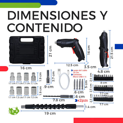 Destornillador x46 Piezas Recargable